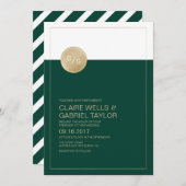 emerald green - minimalistische moderne huwelijksu kaart (Voorkant / Achterkant)