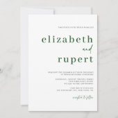 Emerald Green minimalistische Serif typografie bru Kaart (Voorkant)
