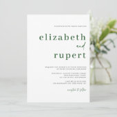 Emerald Green minimalistische Serif typografie bru Kaart (Staand voorkant)