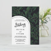 Emerald green mint chic Wedding Invitation Kaart (Staand voorkant)