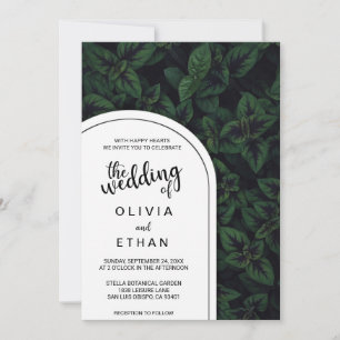 Emerald green mint chic Wedding Invitation Kaart