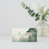 Emerald Green Misty Forest Serene Landscape Visitekaartje (Staand voorkant)