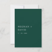 Emerald Green Modern Arch Wedding RSVP Kaartje (Achterkant)