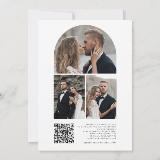 Emerald Green Modern Classic Elegante bruiloft Kaart (Achterkant)