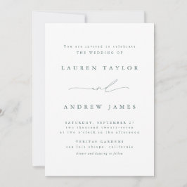 Emerald Green Modern Classic Wedding Invitation Kaart