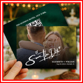 Emerald Green Modern Elegant PHOTO QR Code Save The Date