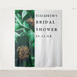 Emerald Green Modern Floral Vrijgezellenfeest Acht Wandkleed