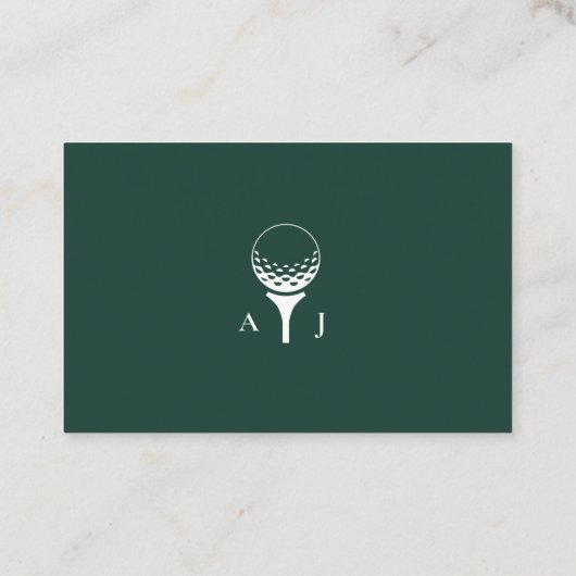 Emerald Green Modern Golf Wedding Drink Ticket (Achterkant)
