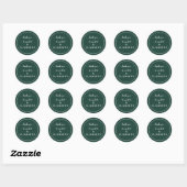 Emerald Green Modern - Hartelijk dank - Kaart Wedd Ronde Sticker (Vel)