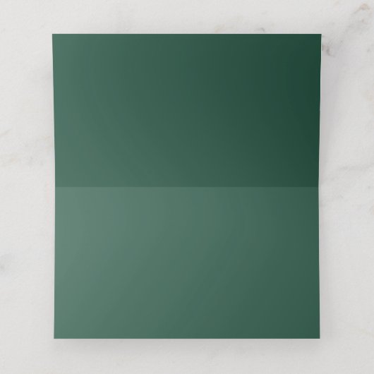 Emerald Green Modern Minimal QR Code Wedding Plaatskaartje (Binnenkant ongevouwen)