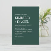Emerald Green Modern Minimal Wedding QR Code Foto Kaart (Staand voorkant)