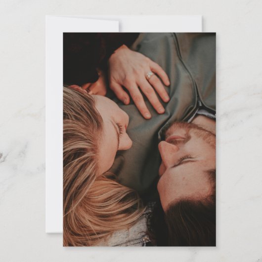 Emerald Green Modern Minimalist bewaart de datum Save The Date (Achterkant)