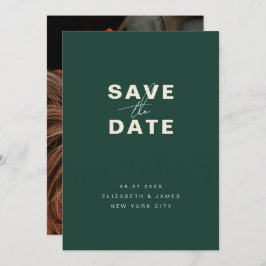 Emerald Green Modern Minimalist bewaart de datum Save The Date