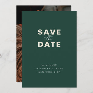 Emerald Green Modern Minimalist bewaart de datum Save The Date