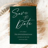Emerald Green Modern Minimalist Elegant Wedding Save The Date
