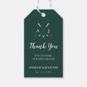 Emerald Green Modern Minimalist Golf Wedding Cadeaulabel (Voorkant)