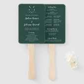 Emerald Green Modern Minimalist Golf Wedding Handwaaier (Voorkant en achterkant)