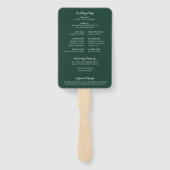 Emerald Green Modern Minimalist Golf Wedding Handwaaier (Achterkant)