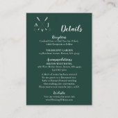 Emerald Green Modern Minimalist Golf Wedding Informatiekaartje (Voorkant)
