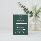 Emerald Green Modern Minimalist Golf Wedding Informatiekaartje (Staand voorkant)