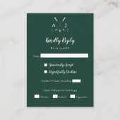 Emerald Green Modern Minimalist Golf Wedding Informatiekaartje (Voorkant)
