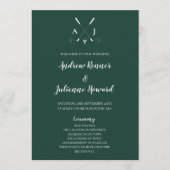 Emerald Green Modern Minimalist Golf Wedding Programmakaart (Voorkant)