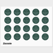 Emerald Green Modern Minimalist Golf Wedding Ronde Sticker (Vel)