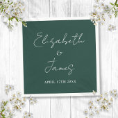 Emerald Green Modern Minimalistisch Script Wedding Servet