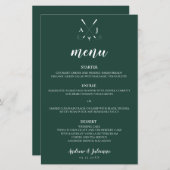 Emerald Green Modern Monogram Golf Wedding (Voorkant / Achterkant)