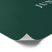 Emerald Green Modern Monogram Huwelijk Welkom Teke Poster (Hoek)