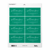 Emerald Green Modern Script Family Retouradres Etiket (Full Sheet)