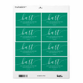 Emerald Green Modern Script Family Retouradres Etiket (Full Sheet)