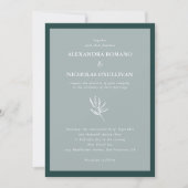 Emerald Green Modern Simple Wedding Kaart (Voorkant)