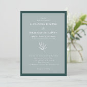 Emerald Green Modern Simple Wedding Kaart (Staand voorkant)