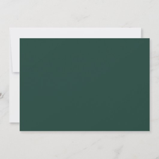 Emerald Green Modern Simple Wedding Save The Date (Achterkant)