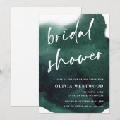 Emerald Green Modern Waterverf Vrijgezellenfeest Kaart (Voorkant / Achterkant)