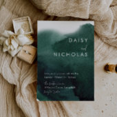 Emerald Green Modern Waterverf Wedding Kaart