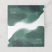 Emerald Green Modern Waterverf Wedding Plaatskaartje (Buitenkant ongevouwen)