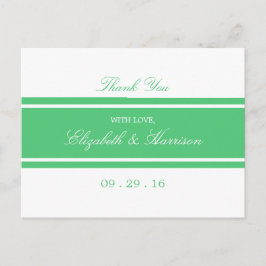 Emerald Green Modern Wedding Bedankt Briefkaart