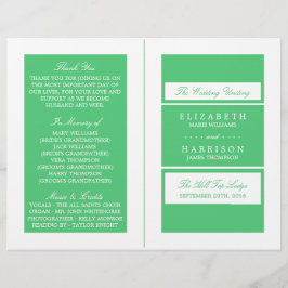 Emerald Green Modern Wedding Bi-voudig Programma