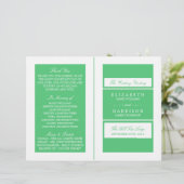 Emerald Green Modern Wedding Bi-voudig Programma (Staand voorkant)