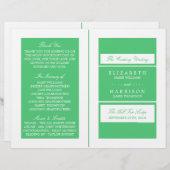 Emerald Green Modern Wedding Bi-voudig Programma (Voorkant / Achterkant)