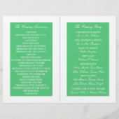 Emerald Green Modern Wedding Bi-voudig Programma (Achterkant)
