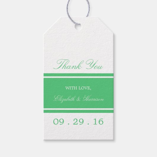 Emerald Green Modern Wedding Cadeaulabel (Voorkant)