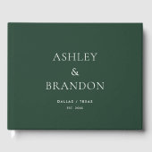 Emerald Green Modern Wedding Custom Guest Book Gastenboek (Voorkant)