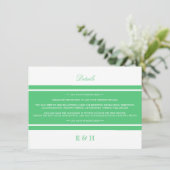 Emerald Green Modern Wedding Detail Informatiekaartje (Staand voorkant)