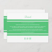 Emerald Green Modern Wedding Detail Informatiekaartje (Voorkant / Achterkant)