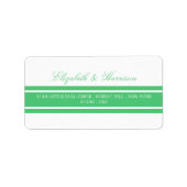 Emerald Green Modern Wedding Etiket (Voorkant)