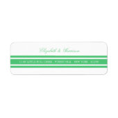Emerald Green Modern Wedding Etiket (Voorkant)