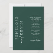 Emerald Green Modern Wedding Foto QR Code RSVP Kaart (Voorkant)